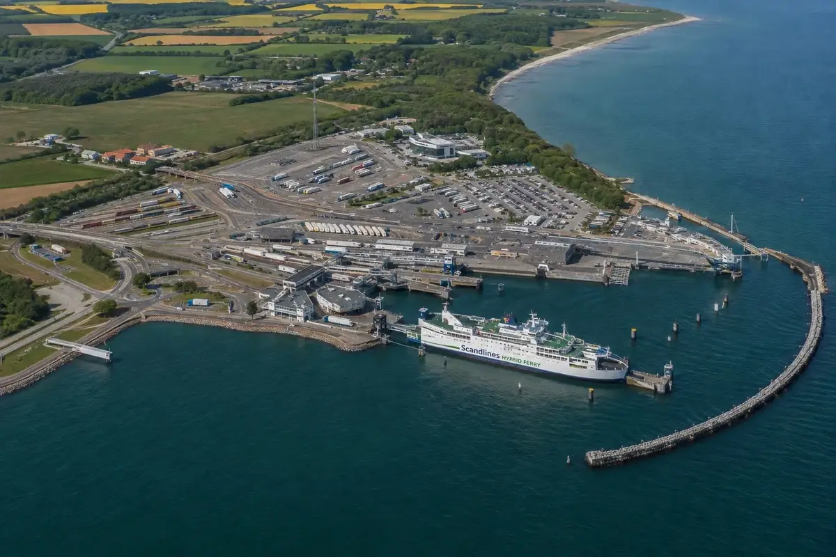 Färjehamnen i Puttgarden på Fehmarn i Tyskland