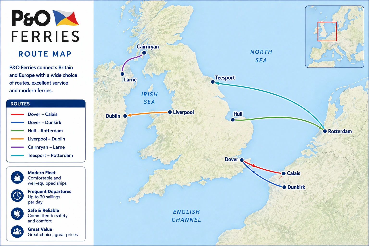 P&O Ferries – färjerederi och reseguide